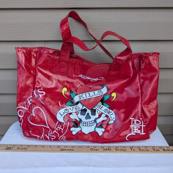 Ed Hardy For The World XI.04 Love Kills Tote bag Y2K - Picture 5 of 10